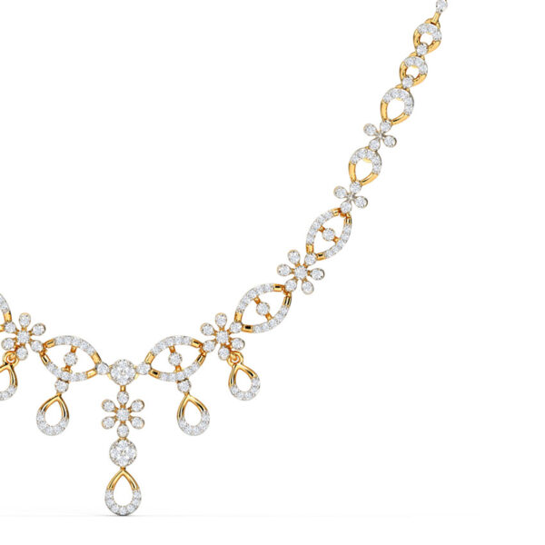 Floral Elegance Symphony Gold Lab Diamond Necklace - Image 2