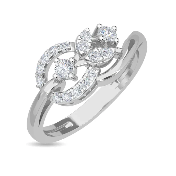 Floral Elegance Twisting Gold Lab Diamond Ring - Image 3