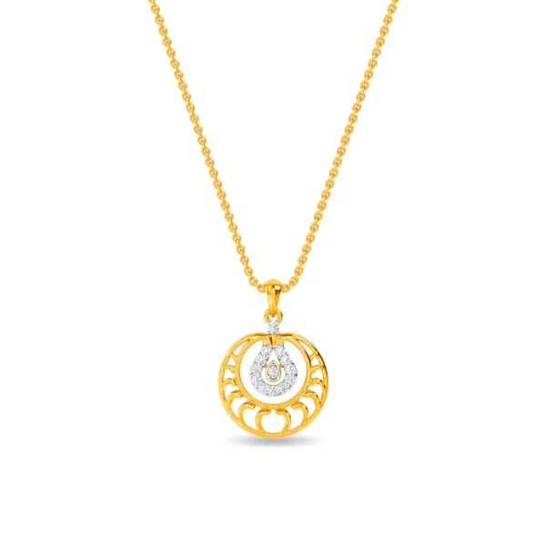 Glowing Circular Cluster Swirl Lab Diamond Pendant