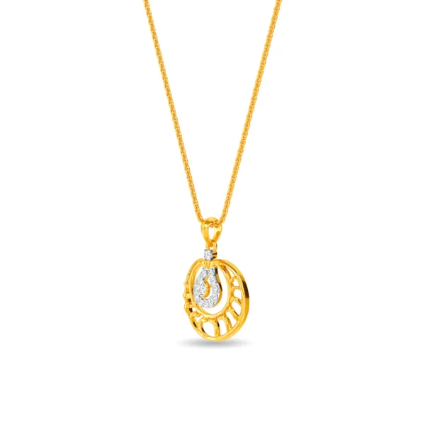 Glowing Circular Cluster Swirl Lab Diamond Pendant - Image 4