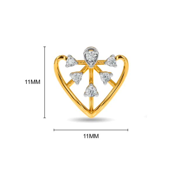 Gold Angel Heart Shape Butterfly Lab Diamond Earrings - Image 4