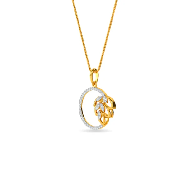 Gold Blossoming Radiance Lab Diamond Pendant - Image 4