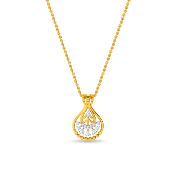 Gold Lab Diamond Delicate Halo Teardrop Pendant