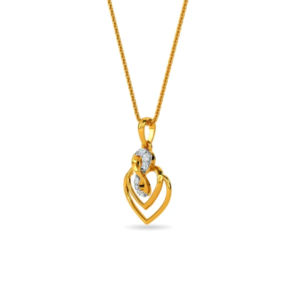 Gold Lab Diamond Infinity Nested Hearts Pendant - Image 4