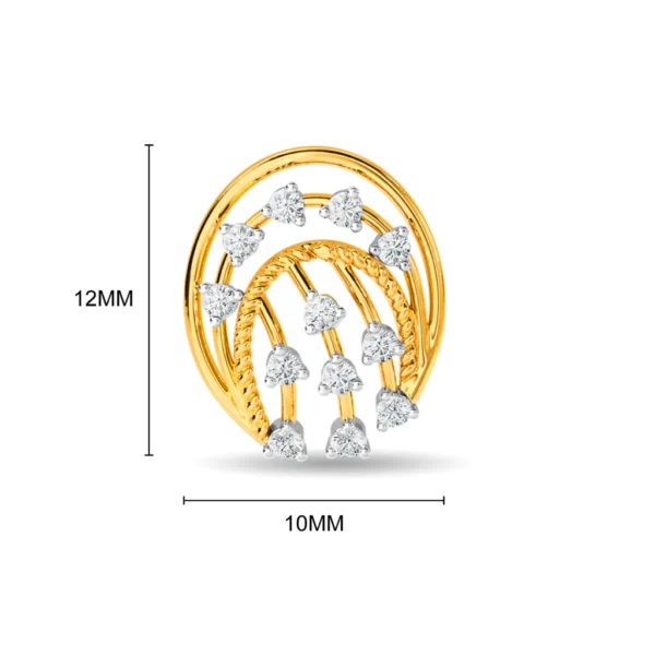 Gold Lab Diamond Radiant Waves Hoop Earrings - Image 4