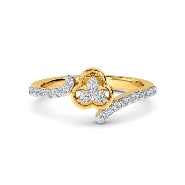 Gold Lab Diamond Unique Split Shank Design Ring - Image 4