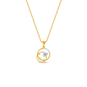 Gold Dual Orbital Leafy Lab Diamond Pendant
