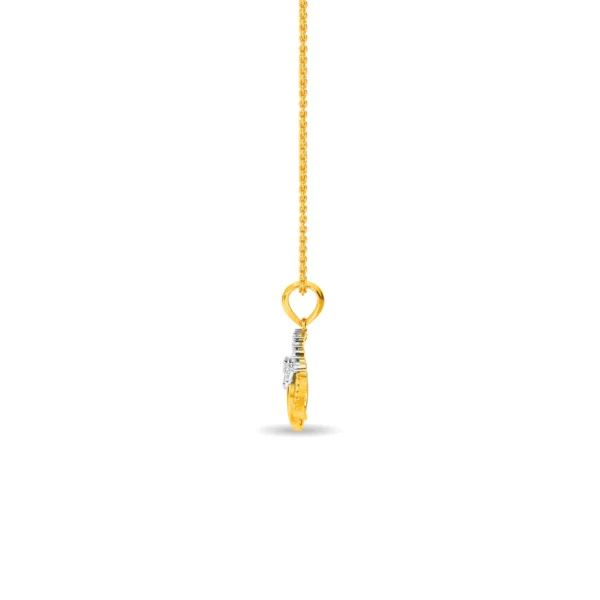 Gold Dual Orbital Leafy Lab Diamond Pendant - Image 2