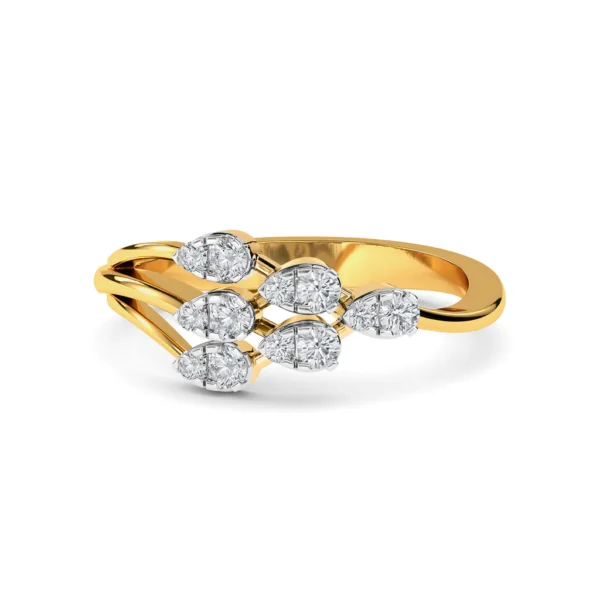 Gold Elegant Waves Lab Diamond Ring - Image 5