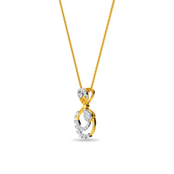 Gold Eternal Sparkle Dual Loop Lab Diamond Pendant - Image 4