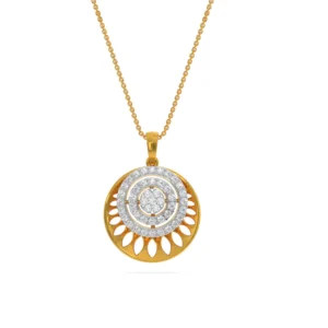 Sunburst Lab Diamond Pendant for Women