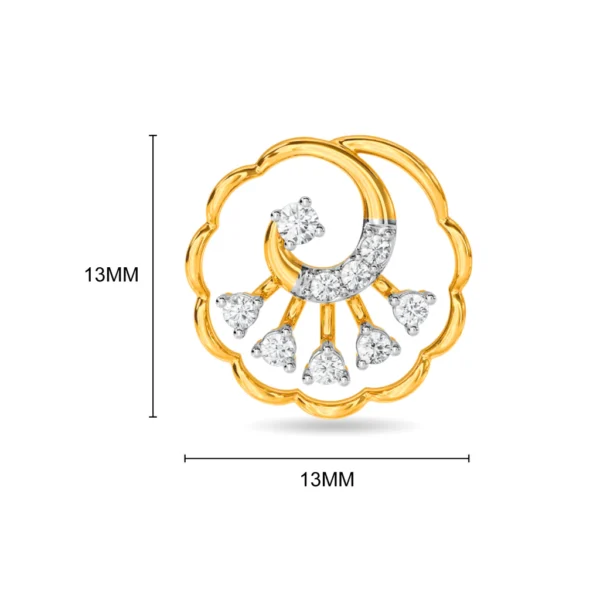 Gold Twisted Rope Floral Pattern Lab Diamond Earrings - Image 4