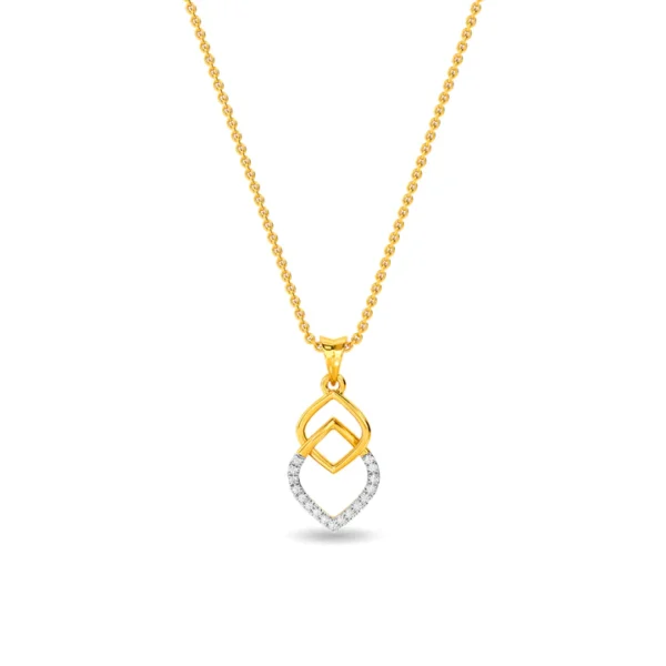 Interlocking Pattern Gold Lab Diamond Pendant for Her