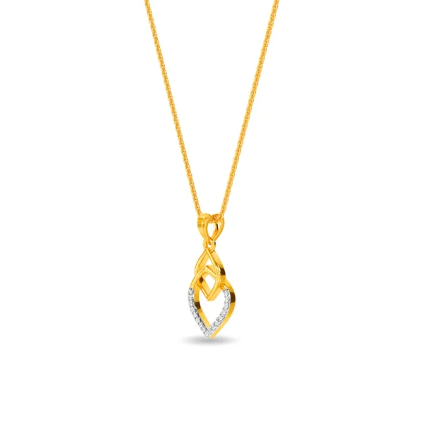Interlocking Pattern Gold Lab Diamond Pendant for Her - Image 3