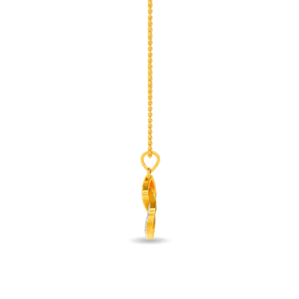 Interlocking Pattern Gold Lab Diamond Pendant for Her - Image 2