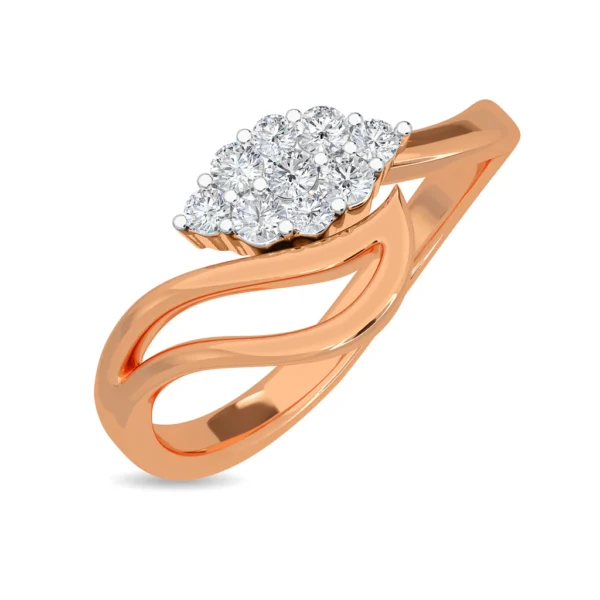 Intertwined Gold Oval-Shape Lab Diamond Ring for Her - Image 5