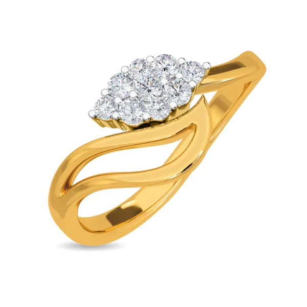 Intertwined Gold Oval-Shape Lab Diamond Ring for Her - Image 3