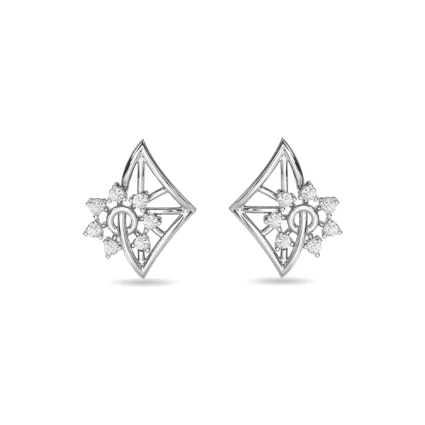 Luminous Geometry Lab Diamond-Adorned Gold Earrings - Image 2