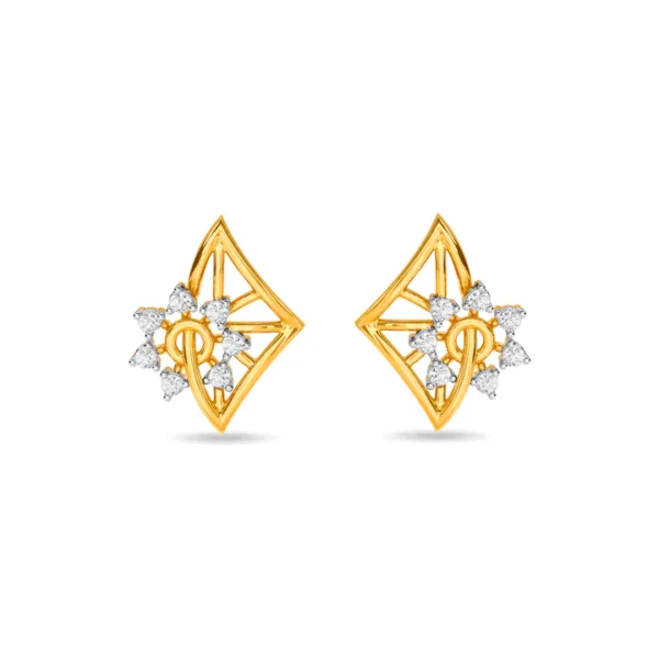 Luminous Geometry Lab Diamond-Adorned Gold Earrings