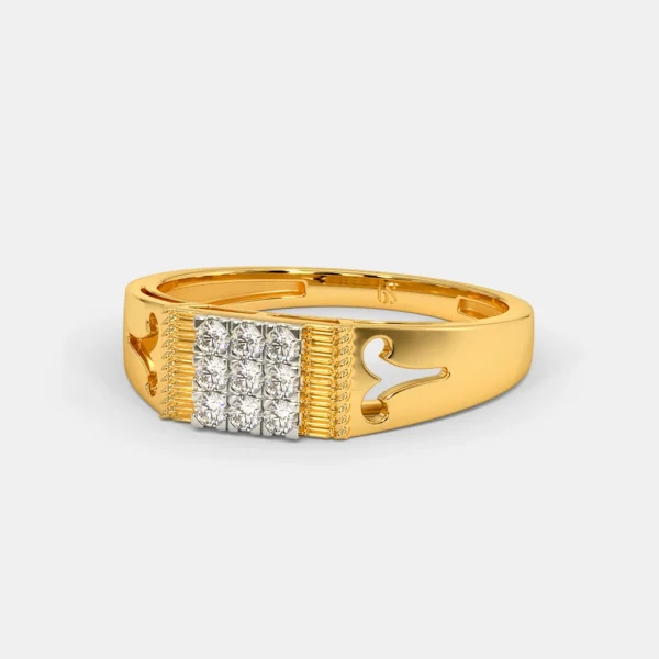 Nautical Elegance Lab Diamond-Embellished Gold Ring for Man