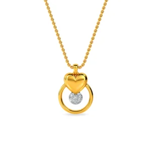 Nested Gold Heart Lab Diamond Pendant