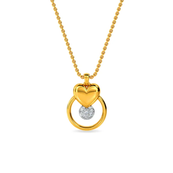 Nested Gold Heart Lab Diamond Pendant