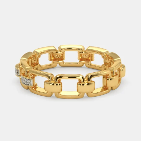 Opulent Chain-Link Elegance Lab Diamond Ring for Men - Image 3