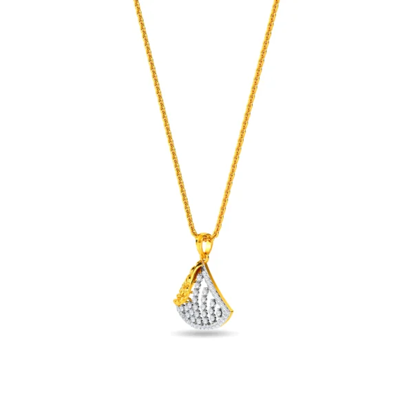 Gold Lab Diamond Radiant Bifurcated Fan Pendant - Image 4