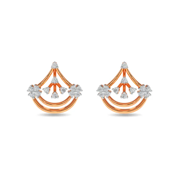 Regal Chandelier Elegance Gold Lab Diamond Earrings - Image 2