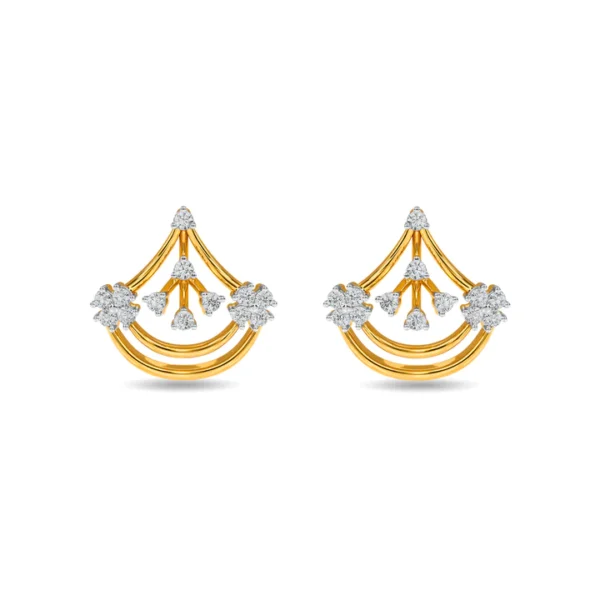 Regal Chandelier Elegance Gold Lab Diamond Earrings