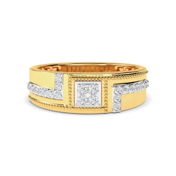 Regal Elegance: Men’s Gold and Diamond Statement Ring