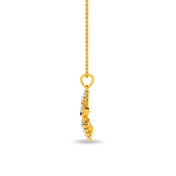 Sparkling Square Gold Lab Diamond Pendant for Female - Image 3