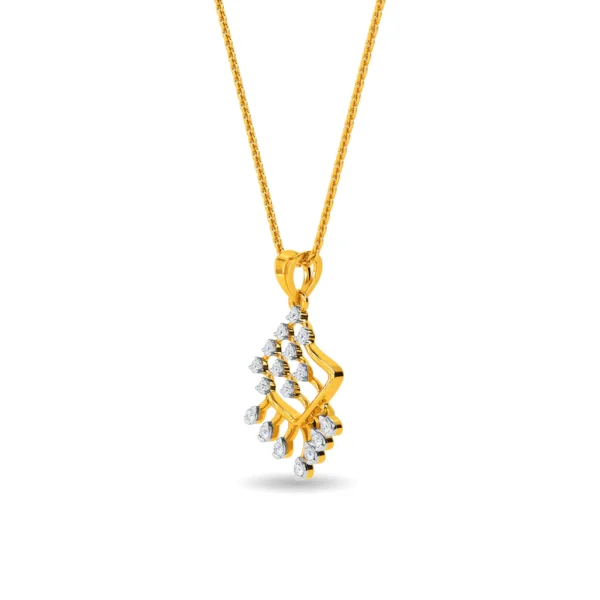 Sparkling Square Gold Lab Diamond Pendant for Female - Image 4