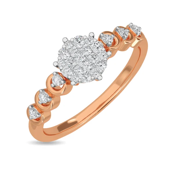 The Yellow Gold Lab Diamond Cluster Ring For Ladies - Image 4