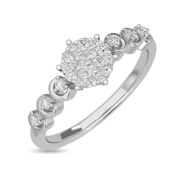 The Yellow Gold Lab Diamond Cluster Ring For Ladies - Image 3