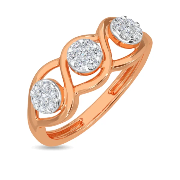Triple Loop Cluster Lab Diamond Ring in Yellow Gold - Image 6