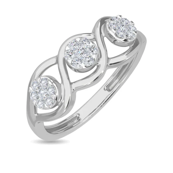 Triple Loop Cluster Lab Diamond Ring in Yellow Gold - Image 5