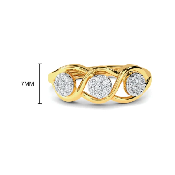 Triple Loop Cluster Lab Diamond Ring in Yellow Gold - Image 4