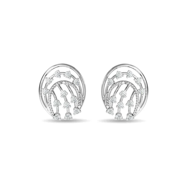 Gold Lab Diamond Radiant Waves Hoop Earrings - Image 2