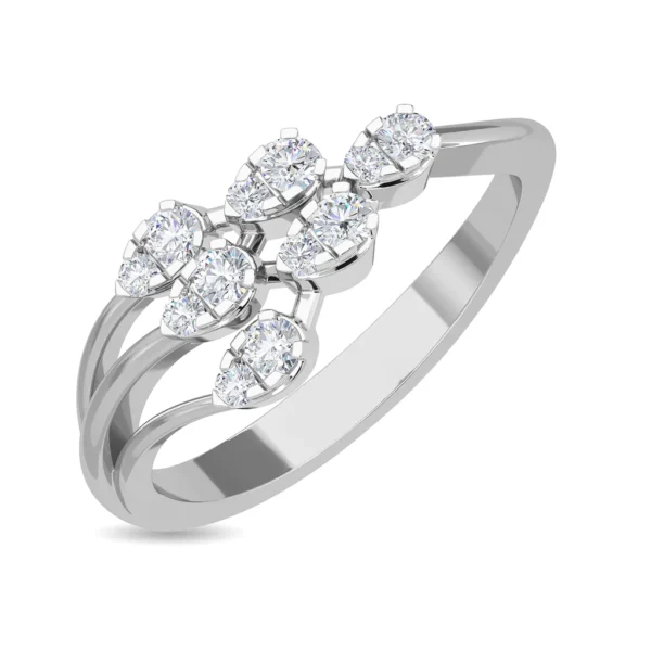 Gold Elegant Waves Lab Diamond Ring - Image 3