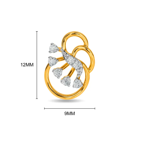 14KT Gold Elegantly Intertwined Lab Diamond Earrings - Image 3