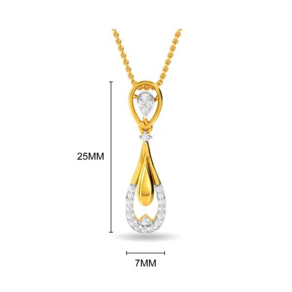Classic Teardrop Gold Lab Diamond Pendant - Image 2