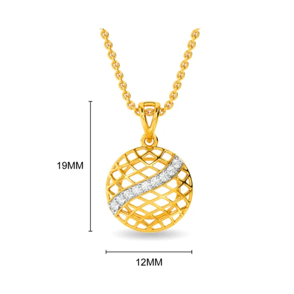 Crisscross Sparkle Sphere Gold Lab Diamond Pendant - Image 2