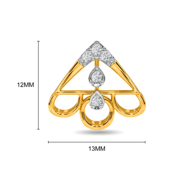 Lab Diamond-Embellished Geometric Gold Loop Earrings - Image 4