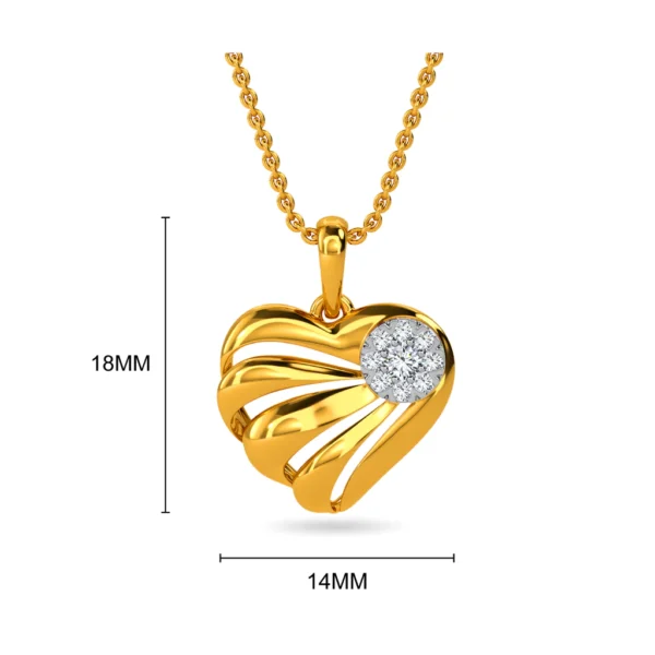 Elegant Swirl Heart Pendant with Lab Diamond Accents - Image 2