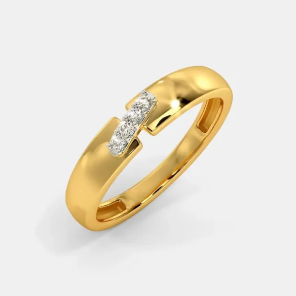 Elegant Wedding Band with Lab Diamond Accent for Him - Image 4