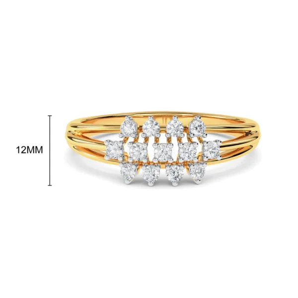 Elegant Yellow Gold Multi-Band Lab Diamond Cluster Ring - Image 5