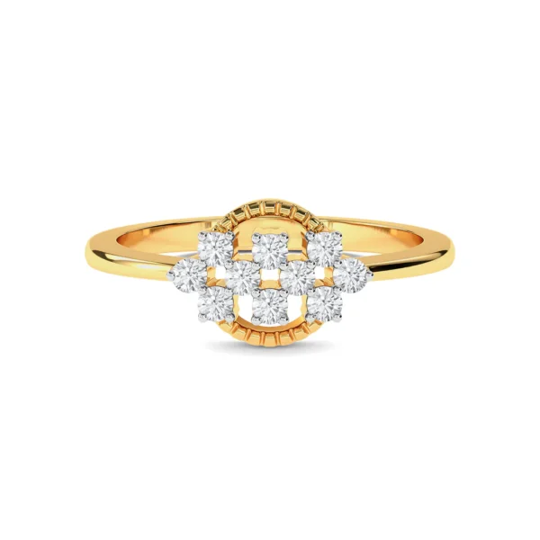 Floral Brilliance Yellow Gold Lab Diamond Lattice Ring - Image 3