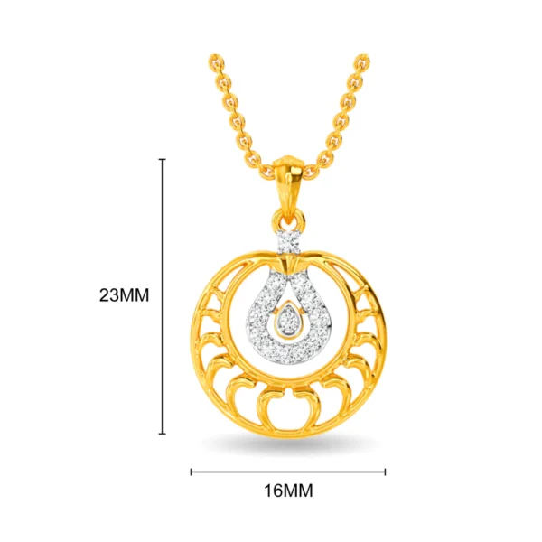 Glowing Circular Cluster Swirl Lab Diamond Pendant - Image 2