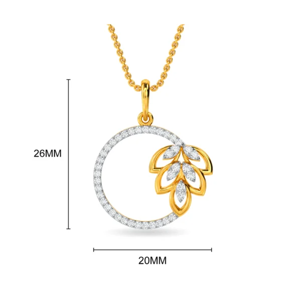 Gold Blossoming Radiance Lab Diamond Pendant - Image 2